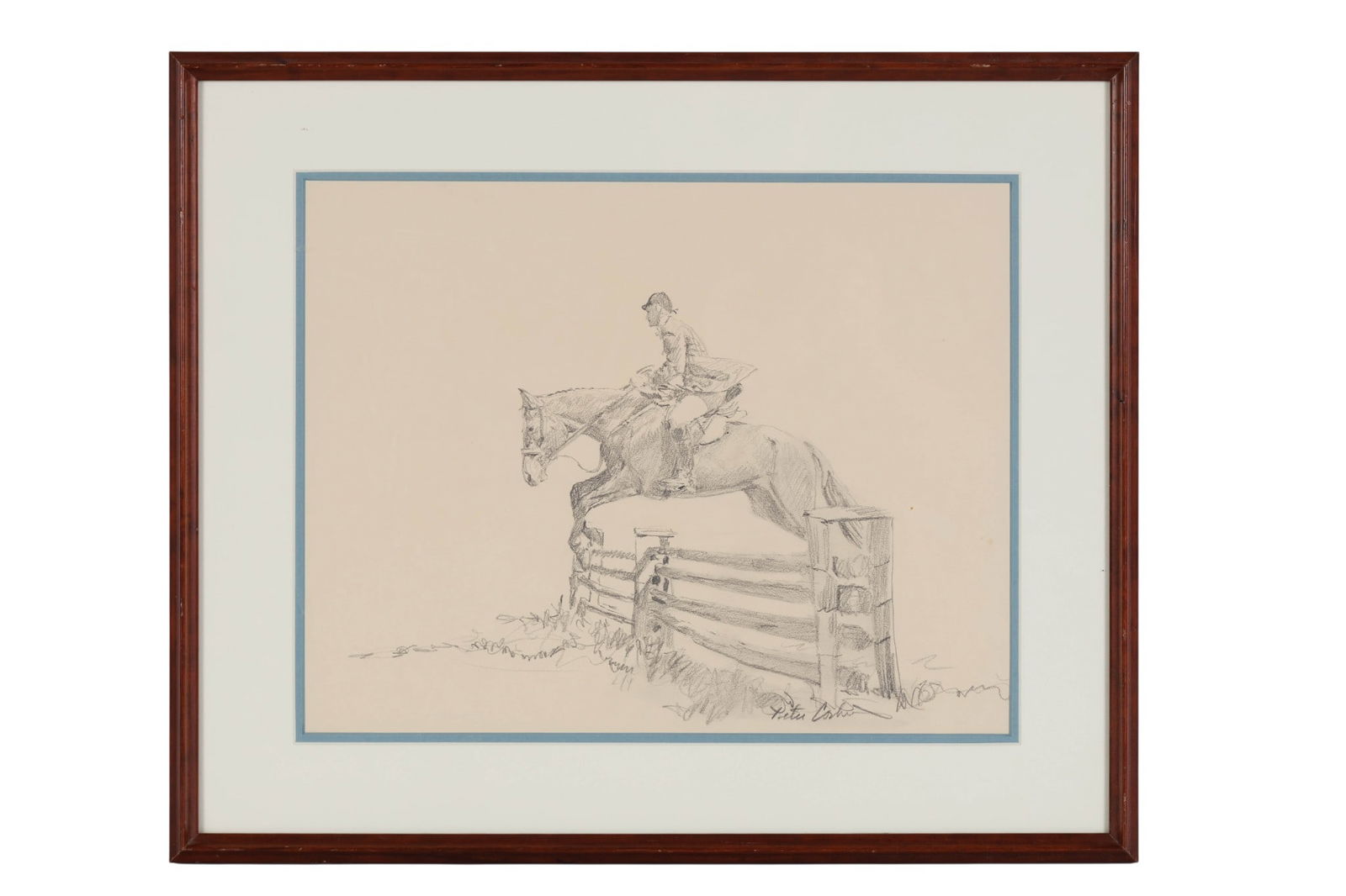 Peter Corbin b.1945 Equestrian Graphite Drawing (1 of 7)