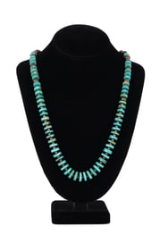 Native American Navajo Turquoise Disc Necklace
