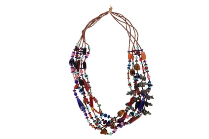 Native American Style Fetish Glass Bead Necklace