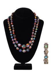 Murano Millefiori Glass Necklaces & Kafin Bracelet