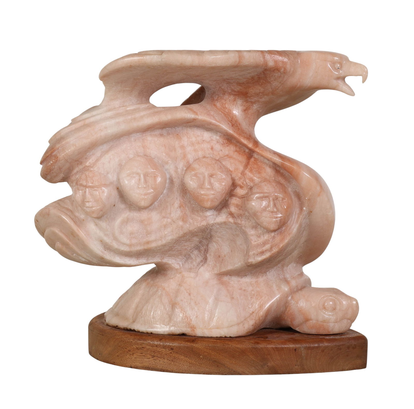 Alabaster Sacred Eagle Relatives Carved Sculpture (1 of 7)