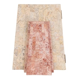 Maitland Smith Tessellated Marble Trinket Coin Box