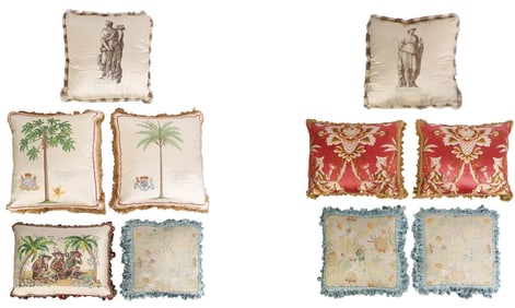 Palm Beach Regency Silk Upholstered Throw Pillows