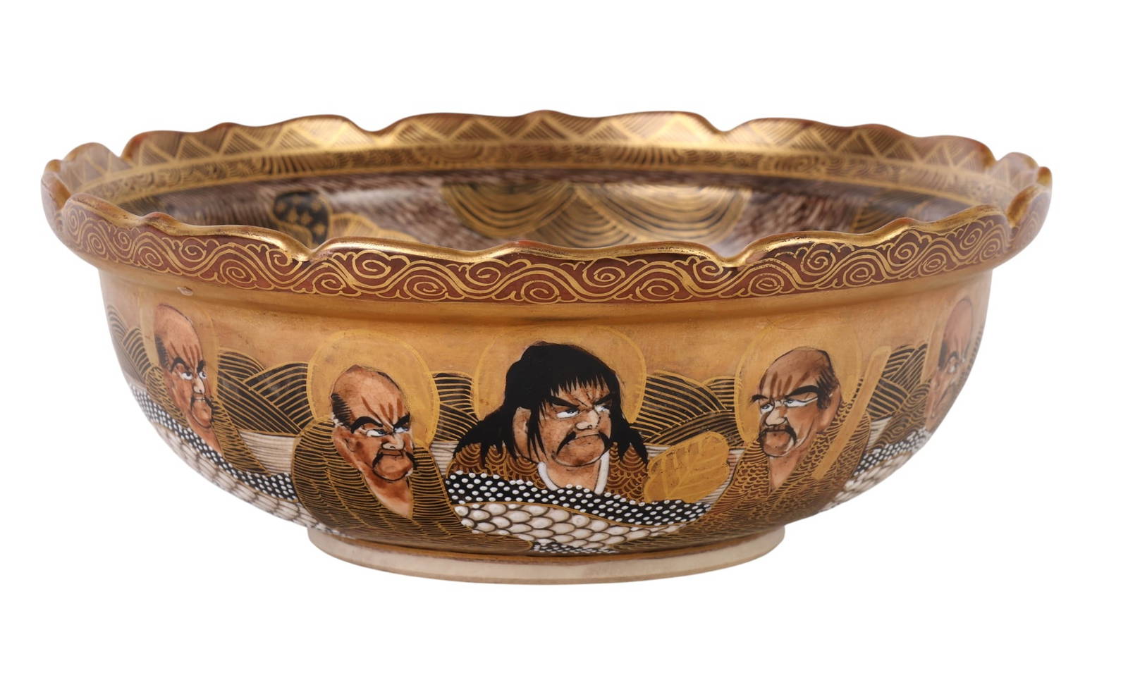 Japanese Satsuma Meiji Period Immortal Dragon Bowl