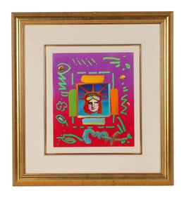 Peter Max b.1934 Liberty Head II Collage SIGNED