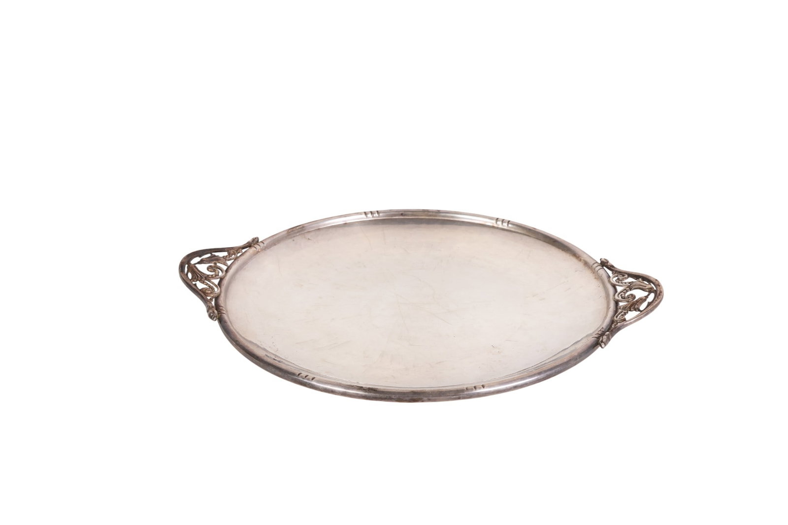 Sterling Art Nouveau Blossom Style 12" Round Tray (1 of 6)