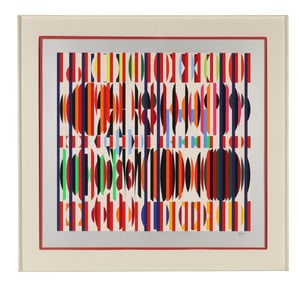 Yaacov Agam b.1928 Optical Art Colored Serigraph