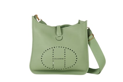 Hermes Green Clemence Leather Evelyne Shoulder Bag
