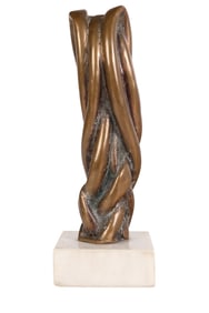Florin Codre b1943 Bronze Abstract Braid Sculpture