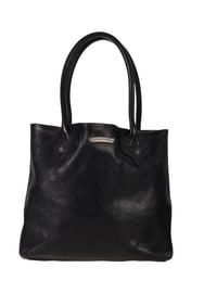 Chrome Hearts Black Leather Tote Shoulder Handbag