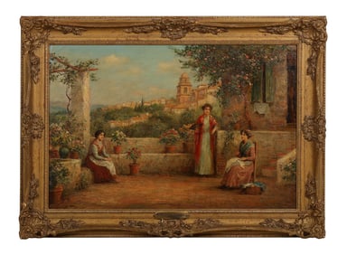 Trevor Haddon 1864-1941 Figural Landscape Painting