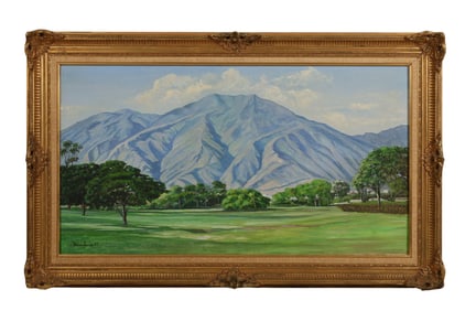 Mexican Volcan Quince Landscape Painting SIGNED