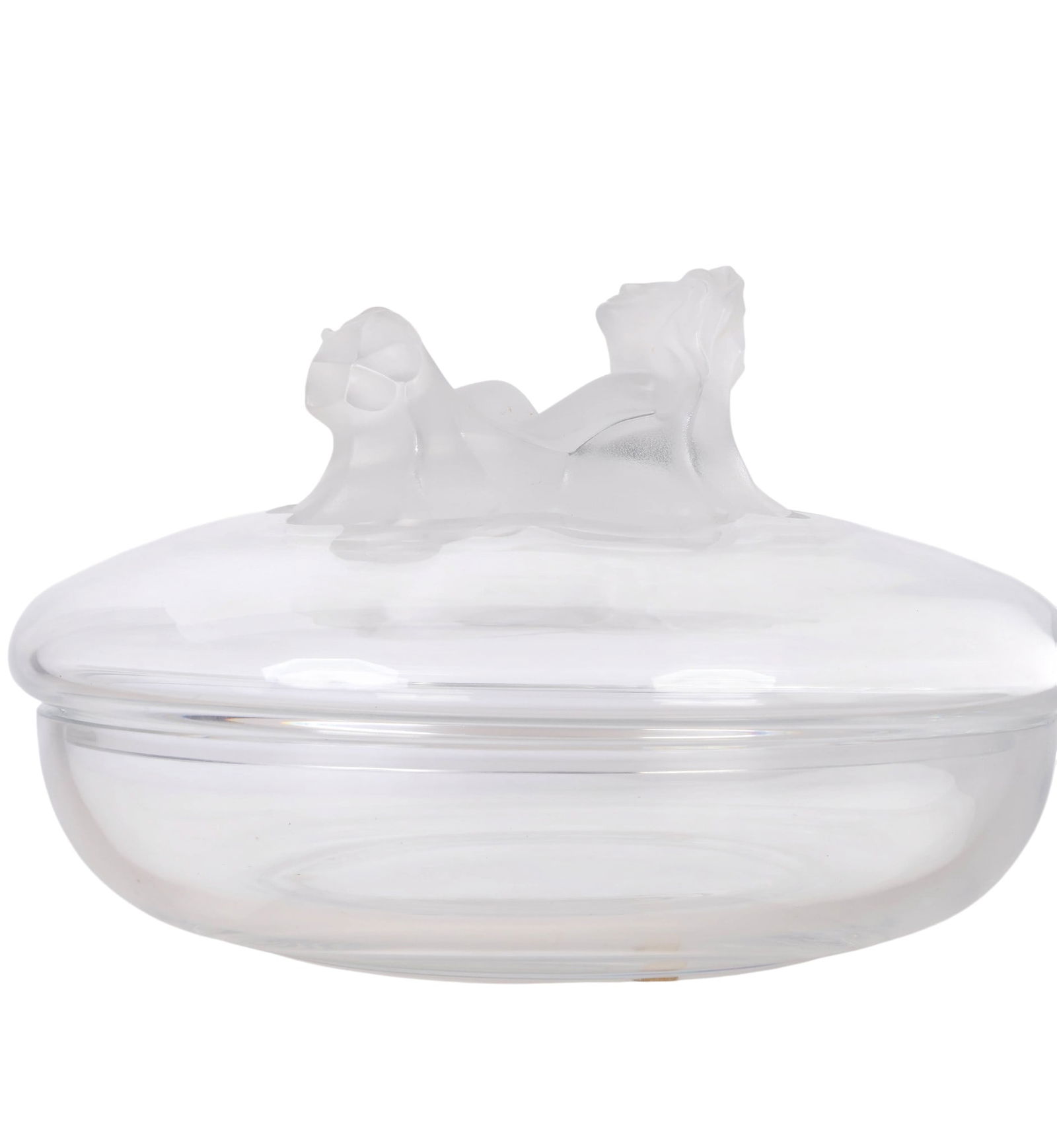 Lalique French Crystal Ophelie Molded Covered Bowl (1 of 7)