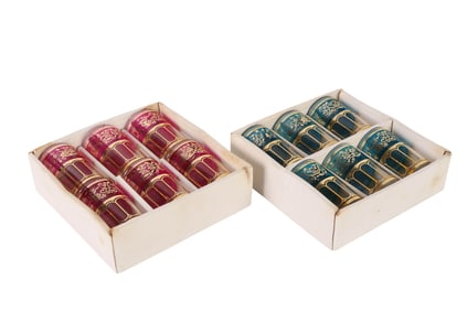 Culver Valencia Style Gilt MCM Glasses 12pc SET