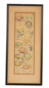 Gesner Armand 1936-2008 Market Scene Pastel