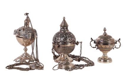 Antique Silver Thurible Censer Vessel and Urn 900g