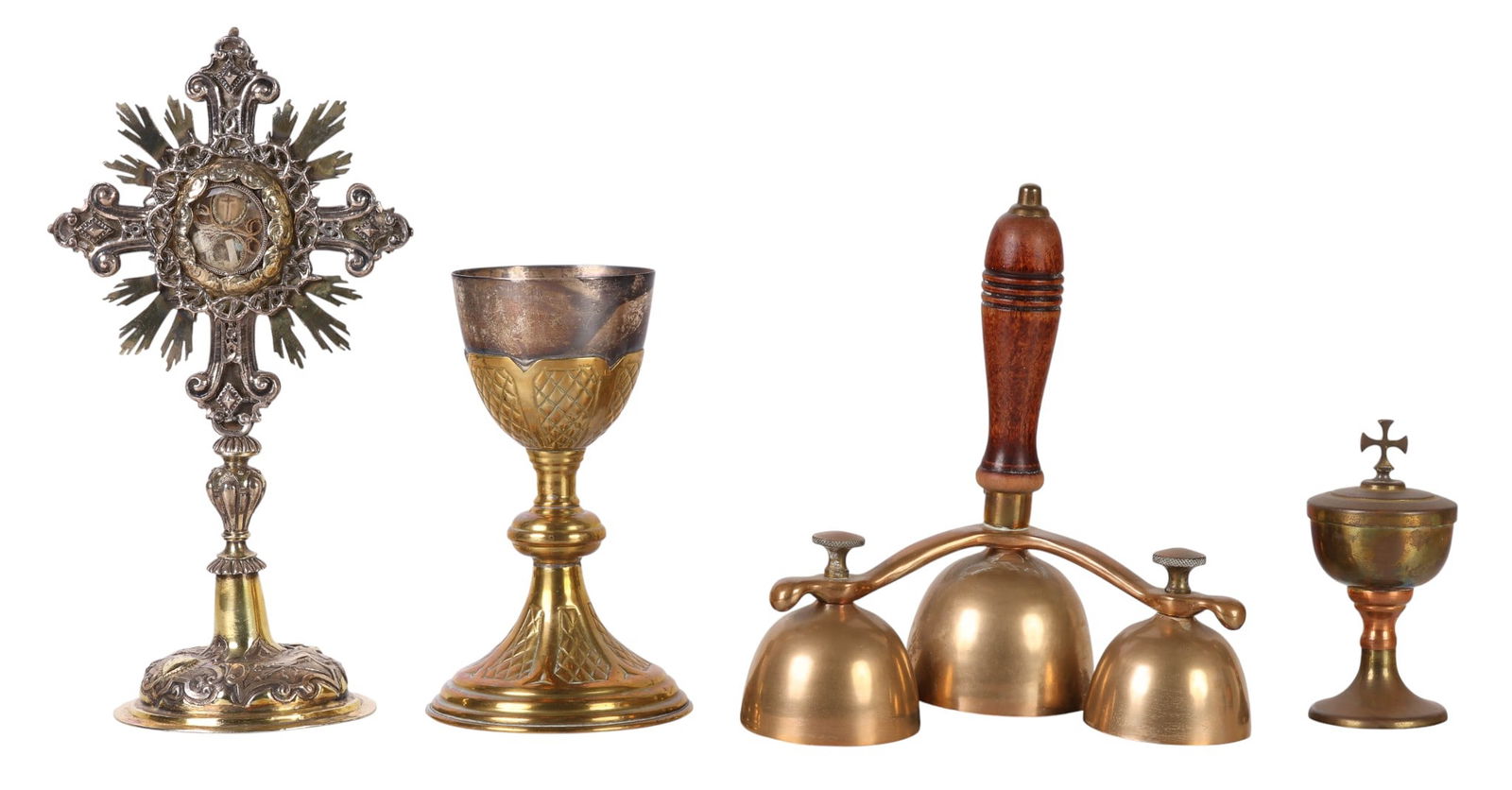 Christian Sacramental Cross Chalice & Bell 4pc LOT (1 of 6)