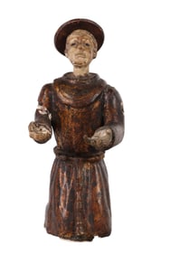Spanish Colonial Style Kneeling Wood Santos Figure