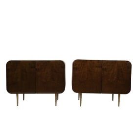 Pace Birds Eye Maple Pr Art Deco Wood Side Tables