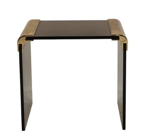 Pace Mid Century Modern Glass and Brass Side Table