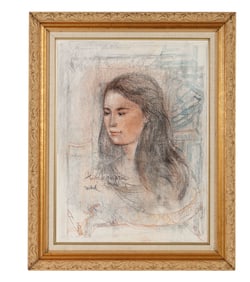 Edna Hibel 1917-2015 Himalayan Girl Oil Painting