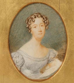 Victorian Portrait Painting of a Woman in White