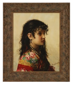 Alexej Harlamoff 1842-1925 Russian Gypsy Painting