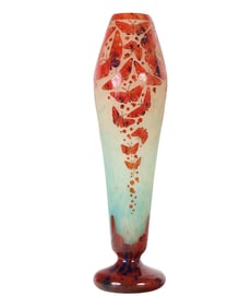 Schneider Le Verre Francasi Glass Butterfly Vase