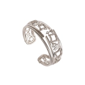 David Yurman 925 Diamond Quatrefoil Cuff Bracelet