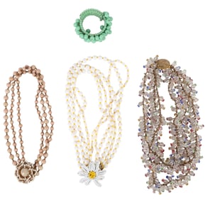 Haskell & Carnegie 4pc Costume Jewelry ESTATE LOT