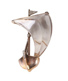 Crown Trifari Alfred Philippe Jelly Belly Sailboat