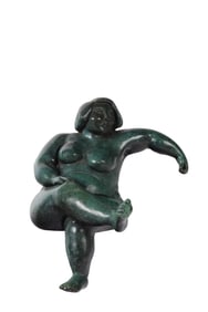 20C. Modern Seated Nude Woman Sculpture SIGNED