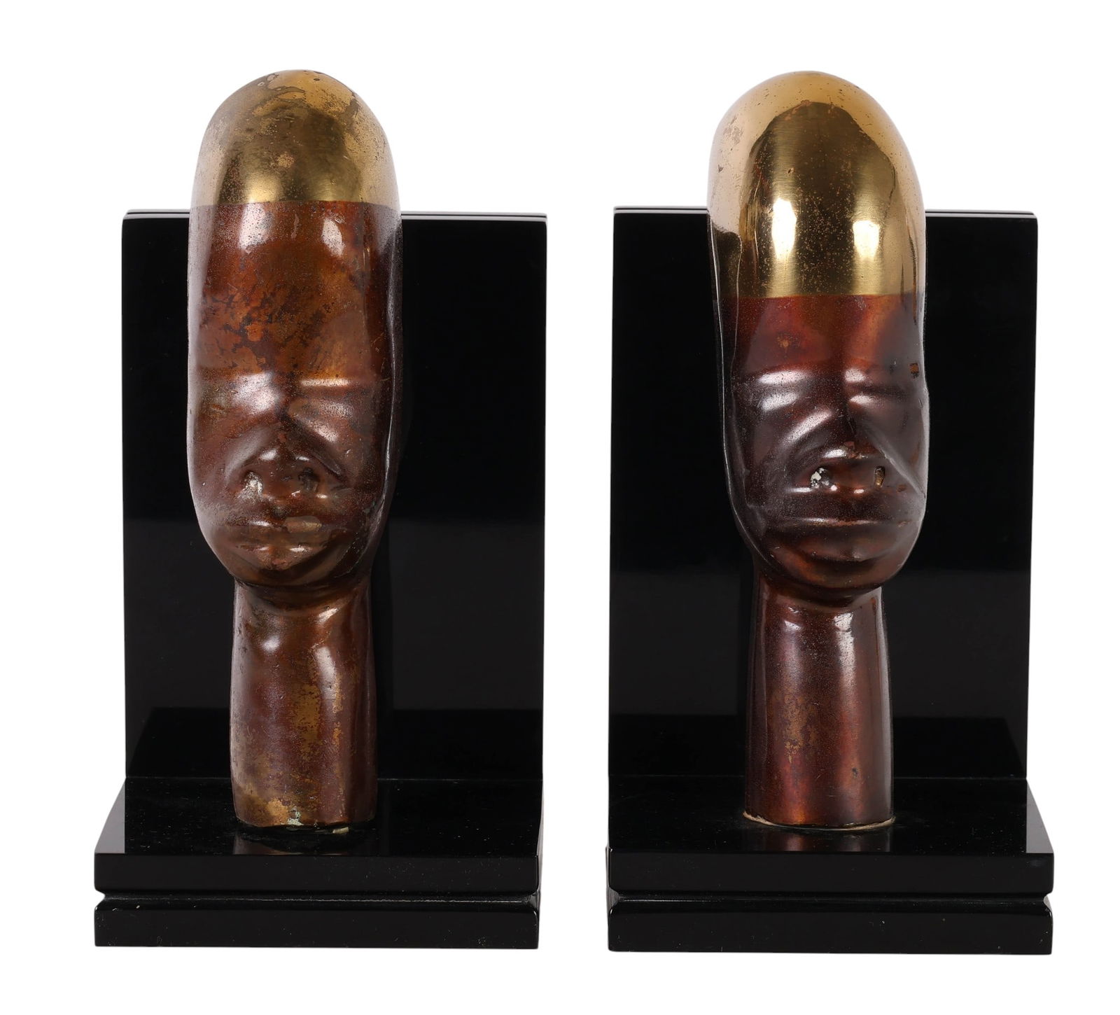 Pair of Mid Century Modern Bronze Bust Bookends (1 of 6)