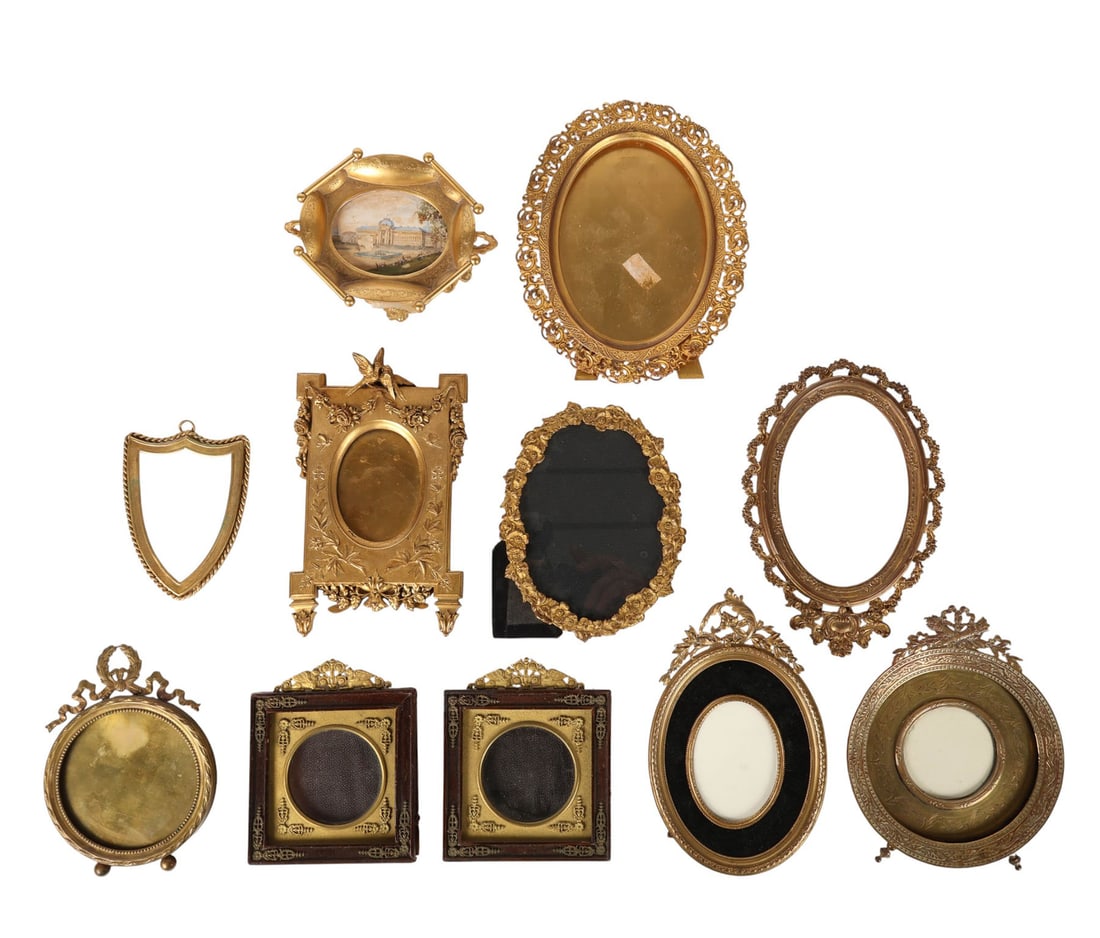 Antique French Bronze Mini Photo Frames 11pc LOT (1 of 4)