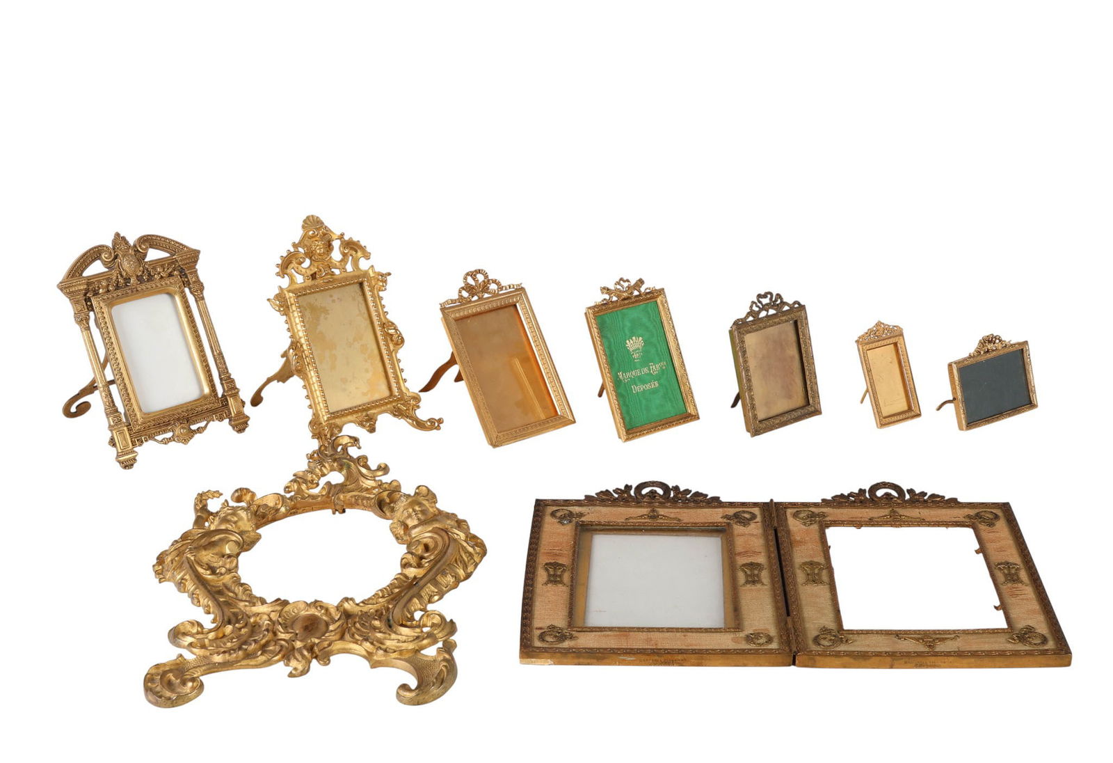 Antique French Bronze Mini Portrait Frames 9pc LOT (1 of 6)
