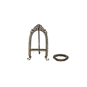 Renaissance Revival Silver Bejeweled Picture Frame