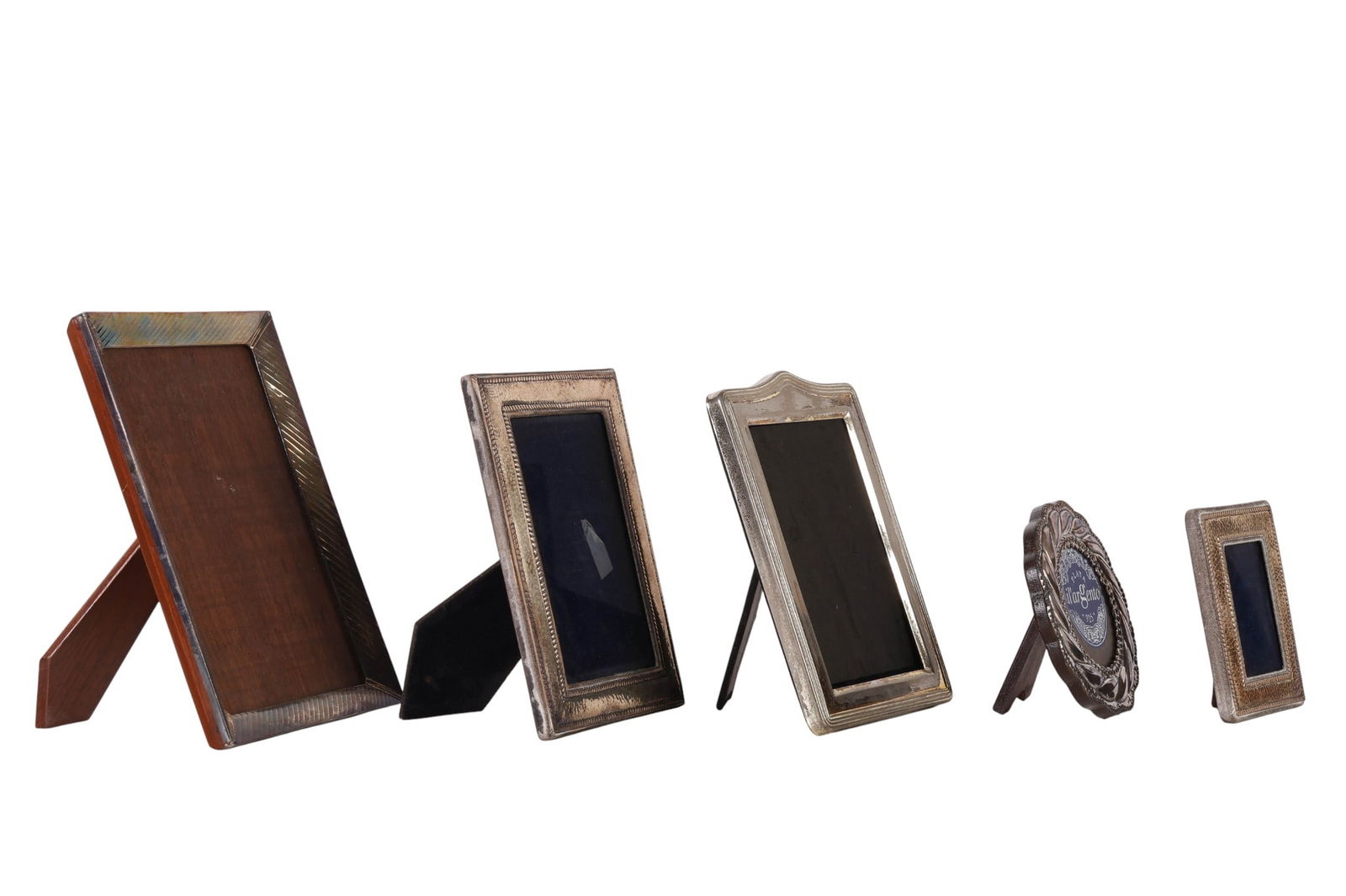 Sterling & Silver Plate Easel Back Frames 5pc LOT - 2