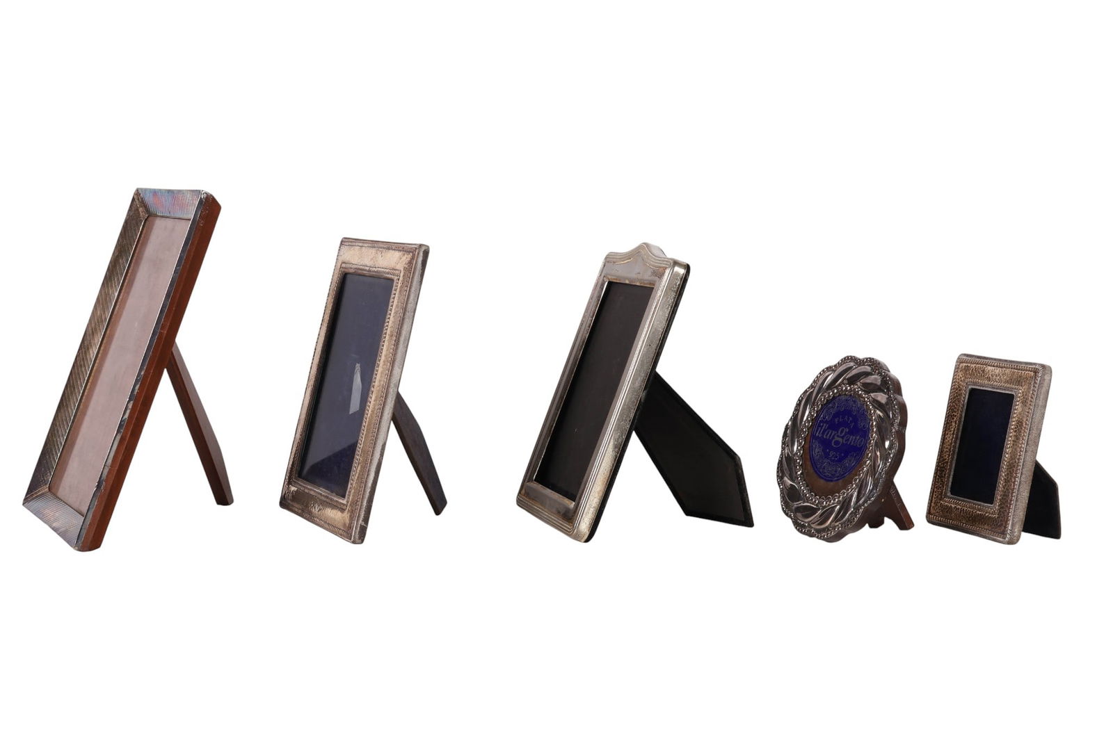 Sterling & Silver Plate Easel Back Frames 5pc LOT - 3