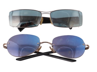 Gold and Wood Paris Designer Sunglasses 2pc LOT