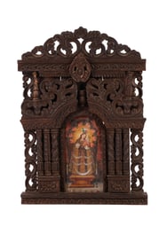 Cuzco School Style Wood Mounted Madonna Painting