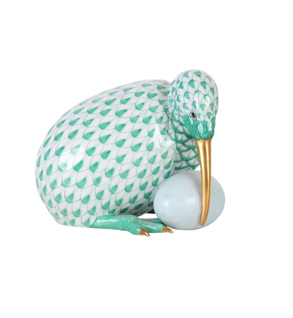 Herend Hungarian Porcelain Green Fishnet Kiwi Bird (1 of 4)