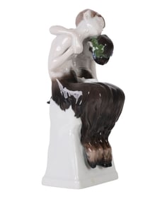 Rosenthal Sitting Fauns on Fence Porcelain Figure