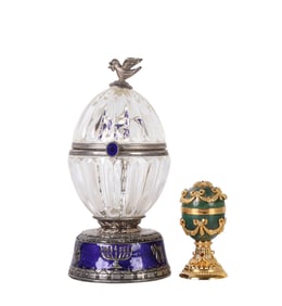 Faberge Egg Watch and Judaic Egg Music Box 2pc LOT