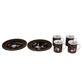 Lynn Chase Monkey Garden Porcelain Mug & Plate LOT