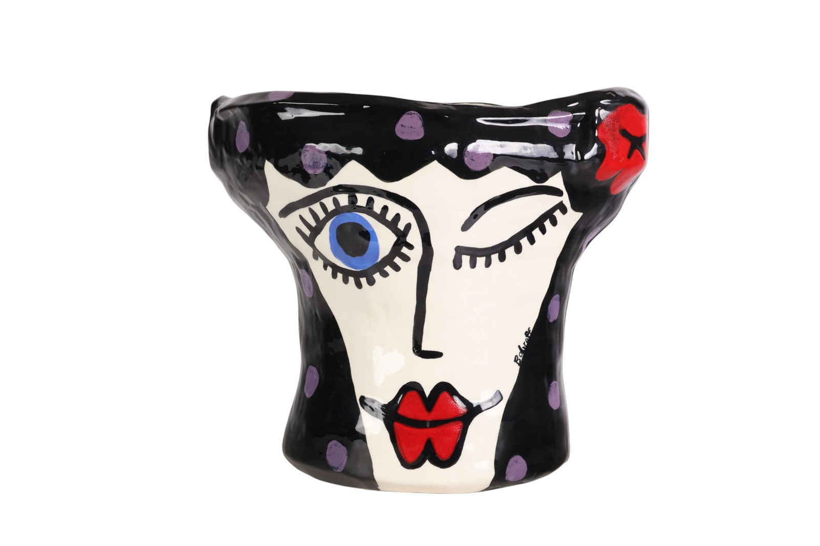 Jerilynn Babroff Whimsical Studio Pottery Vase 13" (1 of 9)