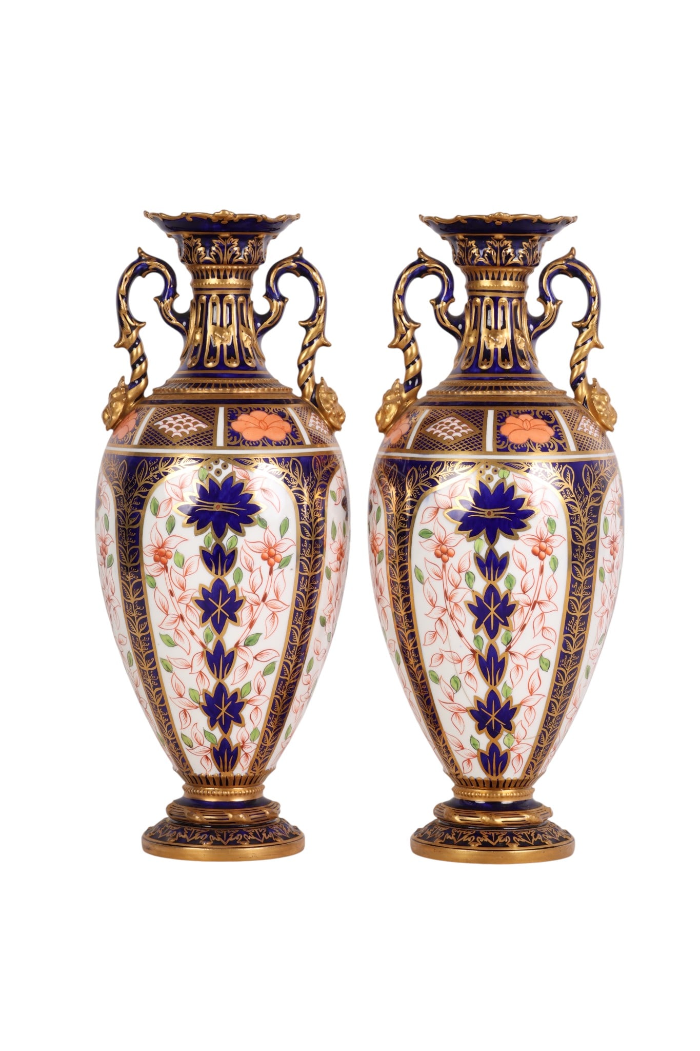 Pair of Royal Crown Derby Imari Porcelain Vases (1 of 8)