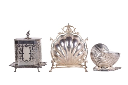 Victorian Silverplate Warmer and Cookie Barrel LOT