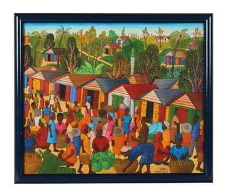 Jean Abner Dubic b.1944 Haitian Folk Art Painting