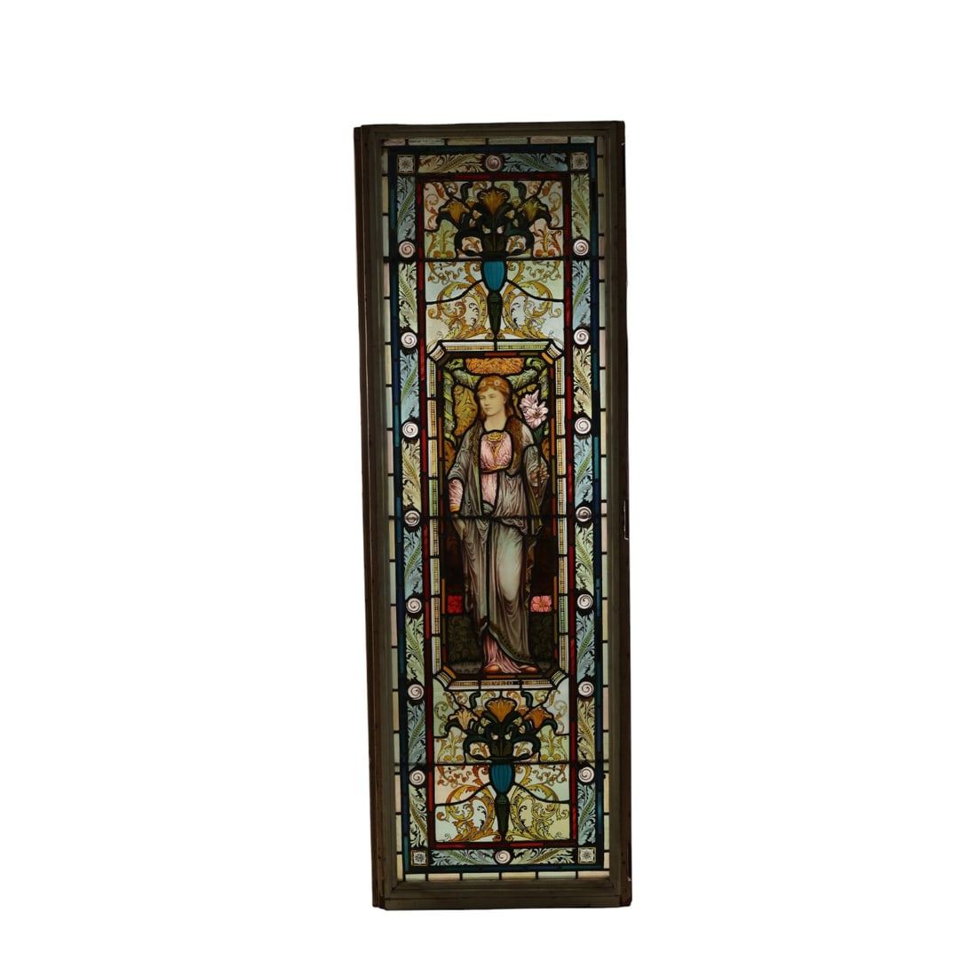 Antique Leaded Stained Glass Salvaged Window Panel (1 of 12)