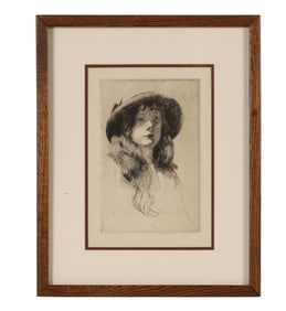 William Auerbach Levy 1889-1964 Portrait Etching
